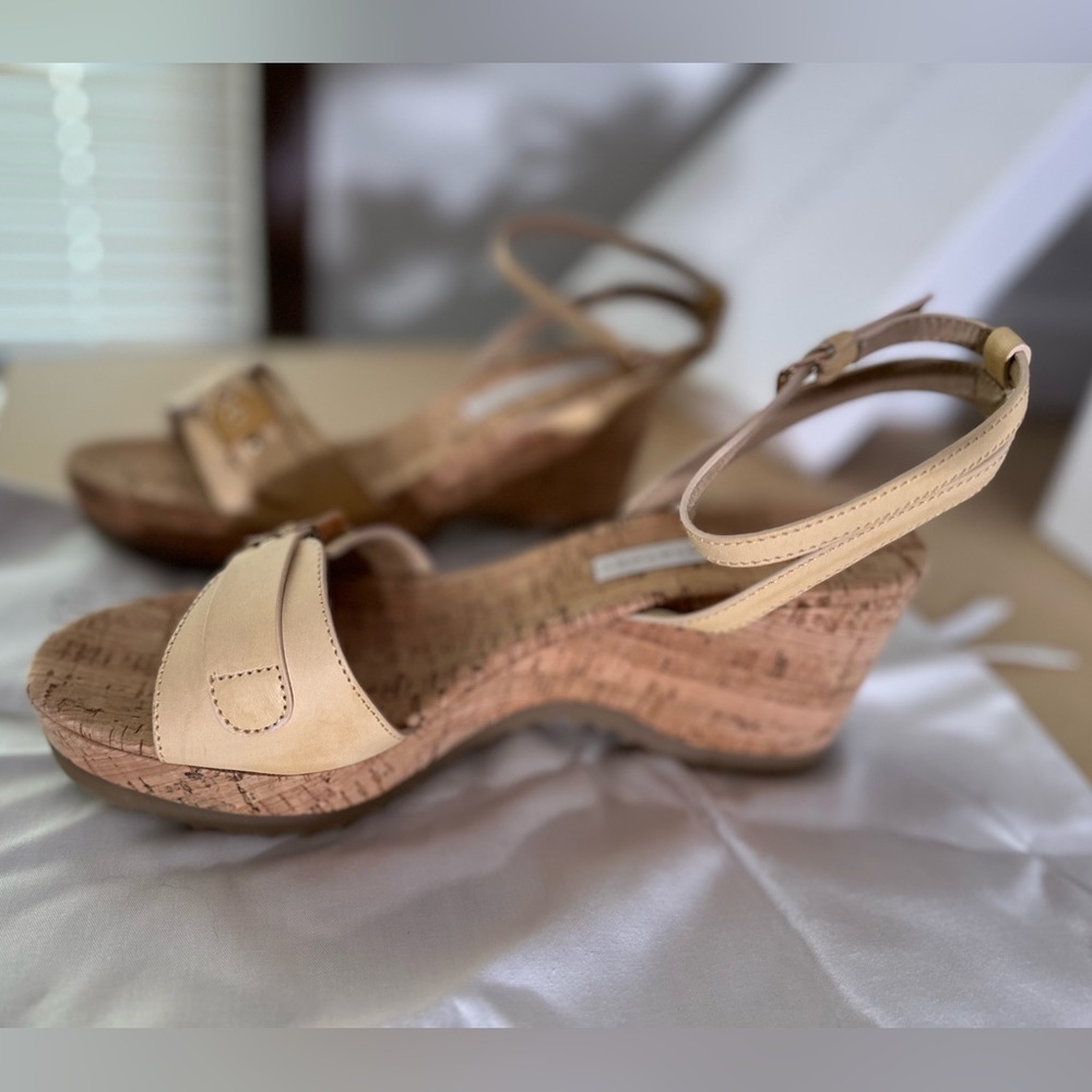 Stella McCartney cork wedge buckle sandles tan 41 - Picture 8 of 10